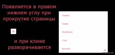 Компактное фиксированное меню для сайта на JS