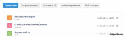Новый вид личных сообщений