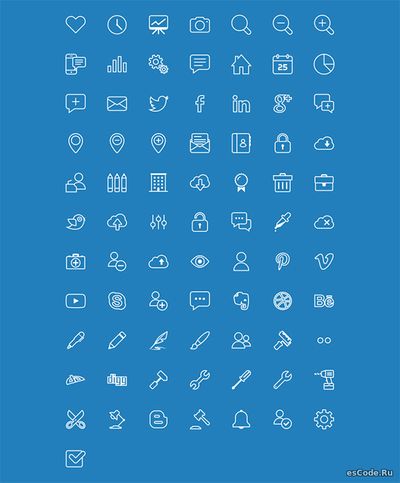274 иконки с тонкими линиями в формате .png