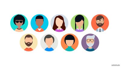 9 иконок юзеров в формате PNG, PSD, SVG и EPS